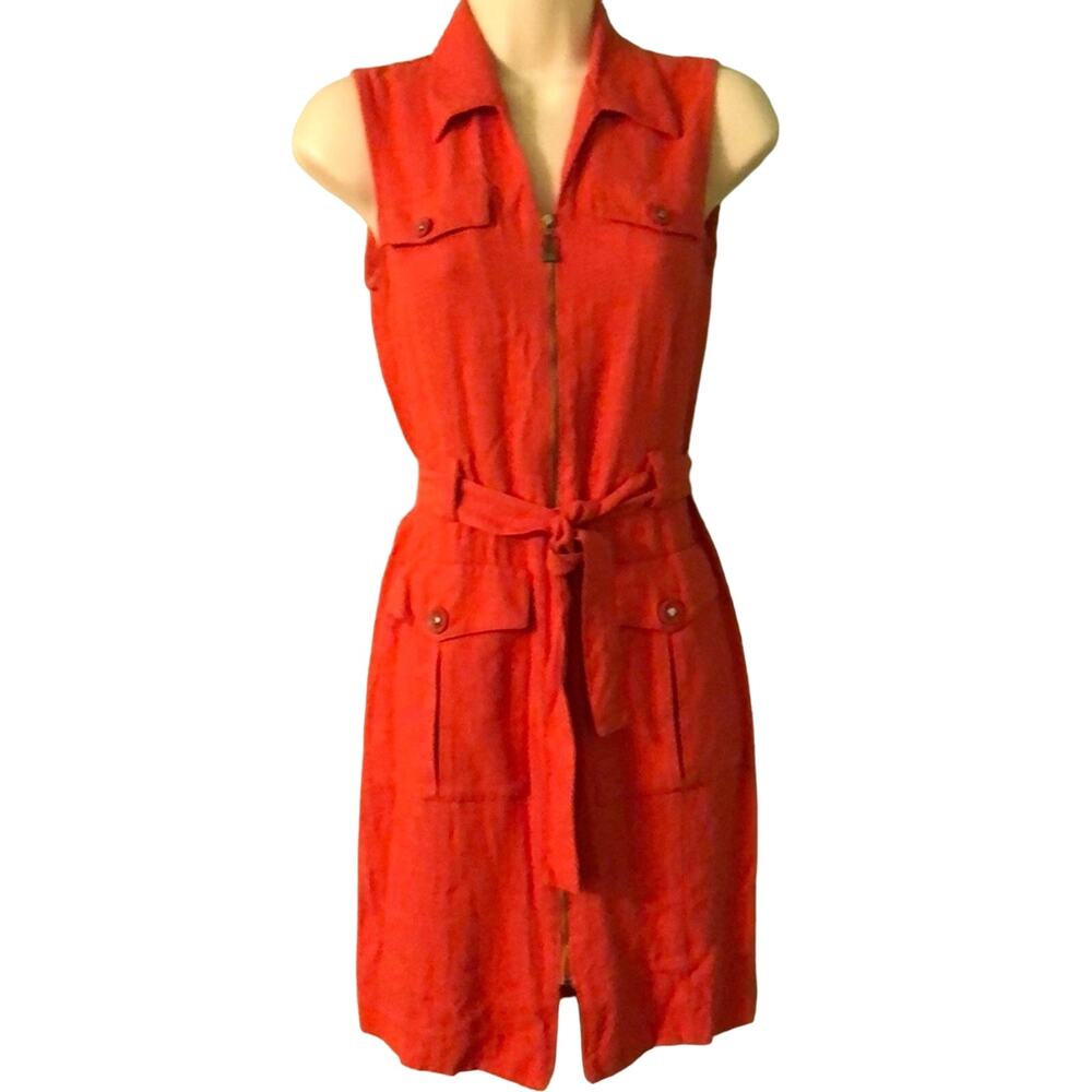 Scarlett Size 3 Orange Sleeveless Zip Front Dress Vintage Y2K